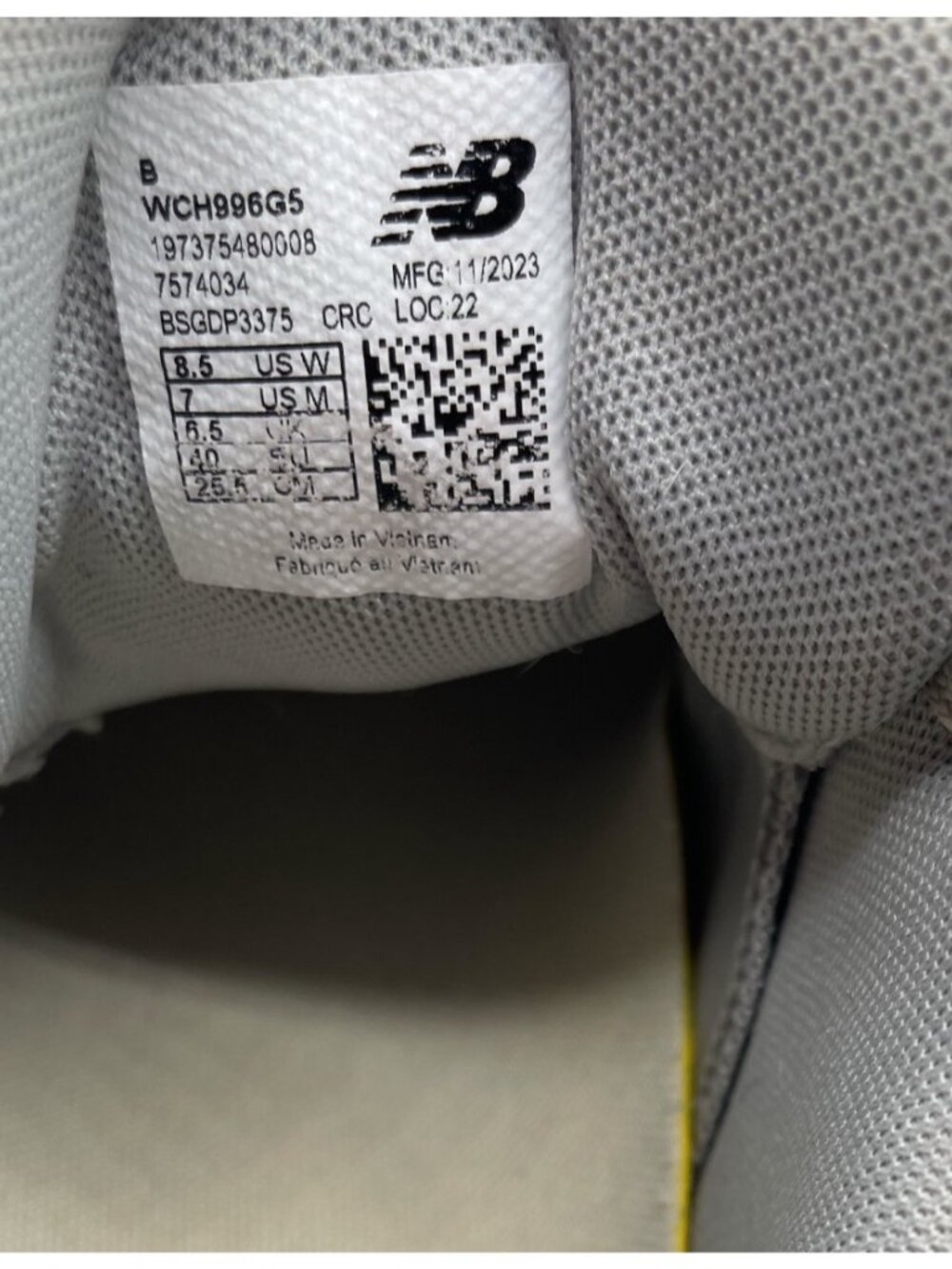 New Balance FuelCell 996v5 Tennis Shoes MCH996G5 in Grey/Green W/8.5 - M/7 - Picture 7 of 7